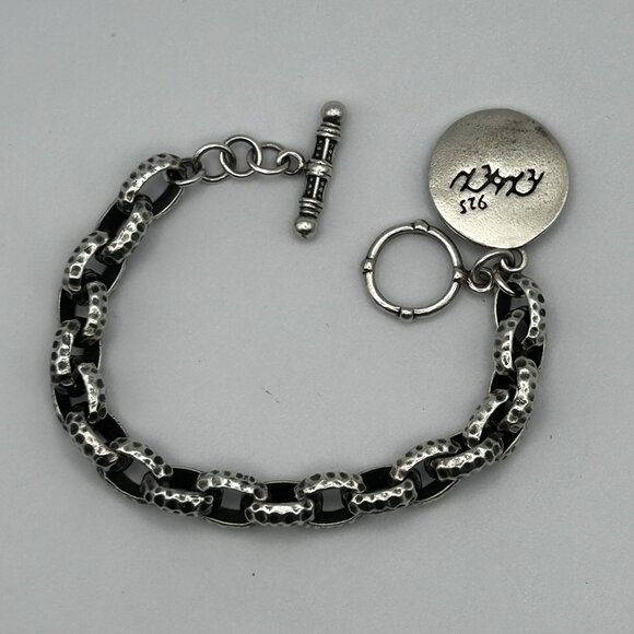 Exex Sterling Silver Sunflower Toggle Clasp Bracelet By Claudia Agudelo - Picture 3 of 6